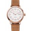Hamilton Navy Pioneer White Dial Rose Gold Case Light Brown Leather Strap