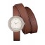 Hermes Classic MOP Dial Brown Elongated Leather Bracelet 801393