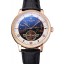High Quality Imitation Patek Philippe Classic Tourbillon Power Reserve Black And White Dial Rose Gold Case Black Leather Strap
