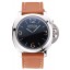 High Quality Replica Panerai Radiomir Brushed Stainless Steel Case Black Dial Brown Leather Strap
