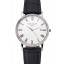 Hot Patek Philippe Calatrava White Dial Roman Numerals Ribbed Bezel Stainless Steel Case Black Leather Strap