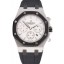 Hot Swiss Audemars Piguet Royal Oak Chronograph White Dial Stainless Steel Case Black Rubber Strap 622865
