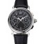 Hot Swiss Patek Philippe Split Seconds Chronograph Black Dial Stainless Steel Case Black Leather Strap
