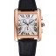 Imitation AAAAA Cartier Tank MC White Dial Gold Case Black Leather Bracelet 622693