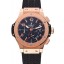 Imitation High Quality Swiss Hublot Big Bang Carbon Effect Dial Rose Gold Case Black Rubber Bracelet 1453897