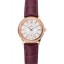 Imitation Omega De Ville Prestige Small Seconds White Dial Diamond Bezel Rose Gold Case Purple Leather Strap