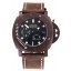 Imitation Panerai Luminor Submersible Black Dial Brown Case Brown Leather Strap