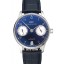 Imitation Swiss IWC Portuguese Black Dial White Subdials Silver Case Black Leather Bracelet 1453904