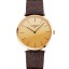 Imitation Swiss Longines Grande Classique Gold Dial Gold Case Brown Leather Strap