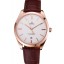 Imitation Swiss Omega DeVille Tresor White Dial Gold Case Brown Leather Strap 622846