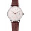 IWC Portofino Silver Dial Stainless Steel Case Diamonds Bezel Brown Leather Strap
