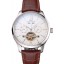 IWC Portofino Tourbillon White Dial Stainless Steel Case Brown Leather Strap