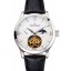 Jaeger LeCoultre Master Moonphase Tourbillon White Dial Stainless Steel Case Black Leather Strap