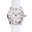 Knockoff Cartier Ronde Louis Cartier White Dial Stainless Steel Case White Leather Strap
