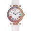 Knockoff Franck Muller Double Mistery 4 Saisons White Dial Rose Gold Case White Leather Strap