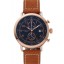 Knockoff Hamilton Navy Pioneer Chrono Black Dial Rose Gold Case Brown Leather Strap