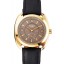 Knockoff Hermes Dressage Gray Dial Gold Case Black Leather Strap