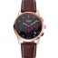 Longines Column Wheel Black Dial Two Tone Case Brown Leather Strap