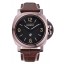 Luxury Imitation Panerai Luminor Brown Leather Strap Black Dial 80164