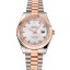 Luxury Swiss Rolex Datejust White Dial Rose Gold Bezel Stainless Steel Case Two Tone Bracelet