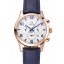 Omega Chronograph White Dial Rose Gold Case Blue Leather Strap