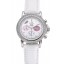 Omega De Ville Chronograph White Dial Stainless Steel Diamond Case White Leather Bracelet 622453