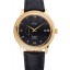 Omega De Ville Prestige Co-Axial Black Dial Gold Diamond Case Black Leather Strap Roman Numeral