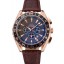 Omega Seamaster Aqua Terra Chrono GMT Teak-Grey Dial Brown Leather Bracelet 622536