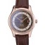 Omega Swiss DeVille Rose Gold Bezel Brown Leather Strap 7614