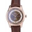 Omega Swiss DeVille Rose Gold Bezel Brown Leather Strap 7616