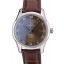 Omega Swiss DeVille Stainless Steel Bezel Brown Leather Strap 7619