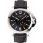 Panerai Luminor Automatic Power Reserve Black Embossed Dial Stainless Steel Case Black Leather Strap