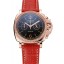 Panerai Radiomir 8 Days Chronograph Black Dial Diamond Bezel Rose Gold Case Red Leather Strap 1453797