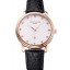 Patek Philippe Calatrava Date White Dial Rose Gold Case Black Leather Strap