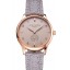 Patek Philippe Calatrava Gray Dial Diamond Markings Rose Gold Case Gray Leather Strap