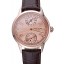 Patek Philippe Geneve Two Dial Rose Dial Rose Gold Bezel Brown Leather Band 622149