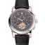 Patek Philippe Grand Complications Stainless Steel Case Black Dial Black Leather Bracelet 622258