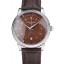 Patek Philippe Swiss Calatrava Ribbed Bezel Brown Dial Brown Leather Strap 7658