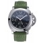 Replica Best Panerai Luminor GMT Stainless Steel Bezel Green Leather Bracelet 622318