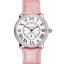 Replica Fashion Cartier Ronde Louis Cartier White Dial Stainless Steel Case Diamond Bezel Pink Leather Strap