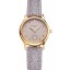 Replica Fashion Patek Philippe Calatrava Gray Dial Diamond Markings Gold Case Gray Leather Strap