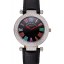 Replica Franck Muller Double Mistery Ronde Black Dial Stainless Steel Case Black Leather Strap