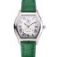 Replica Luxury Cartier Tortue Perpetual Calendar White Dial Stainless Steel Case Green Leather Strap