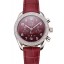 Replica Omega Speedmaster Burgundy Dial Stainless Steel Case Diamond Bezel Burgundy Leather Strap