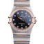 Replica Omega Swiss Constellation Jewelry Diamond Case Radial Emblem Black Dial 98113