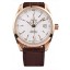 Replica Omega Swiss Seamaster Aqua Terra Brown Strap White Striped Dial
