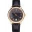 Replica Piaget Swiss Traditional Black Dial Black Leather Strap 7628