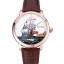 Replica Ulysse Nardin Classico HMS Caesar Limited Edition White Dial Brown Leather Strap 622425
