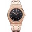 Swiss Audemars Piguet Royal Oak Black Dial Rose Gold Case And Bracelet