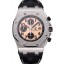 Swiss Audemars Piguet Royal Oak Offshore Gold Dial Stainless Steel Case Black Leather Strap 622849